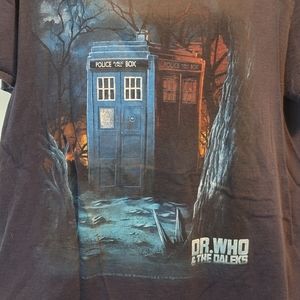 Dr. Who and The Daleks TARDIS Dark Blue Short Sleeve T-Shirt Large